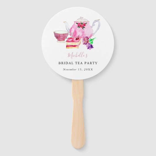 Brautparty Tee Party Rosa Teebeutel Fächer (Vorderseite)