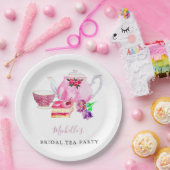 Brautparty Tee Party Rosa Teebeutel Pappteller (Party)