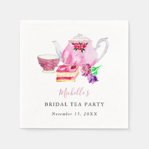 Brautparty Tee Party Rosa Teebeutel Serviette