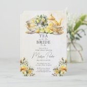 Brautparty Tee Party Vintag Einladung (Stehend Vorderseite)