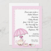 Brautparty Tee Rosa Einladung (Vorne/Hinten)