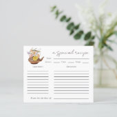 Brautparty Tee Tee Party Rezept Karte (Stehend Vorderseite)