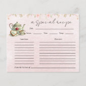 Brautparty Tee  Tee Party Rezept Karte (Vorderseite)