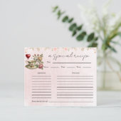 Brautparty Tee  Tee Party Rezept Karte (Stehend Vorderseite)