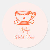 Brautparty Tee Thema Whimsical Doodle Runder Aufkleber (Vorderseite)