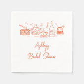 Brautparty Tee Thema Whimsical Doodle Serviette (Vorderseite)