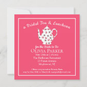 Brautparty Tee und Mittagessen Einladung (Vorderseite)