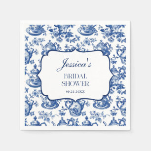 Brautparty-Teeparty Blau Weiße Chinoiserie Serviette