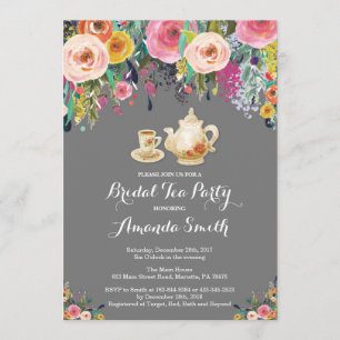 Brautparty-Teeparty-Einladung Floral Einladung