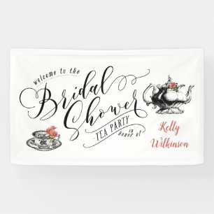 Brautparty-Teeparty im Vintage-Typografie-Stil Banner