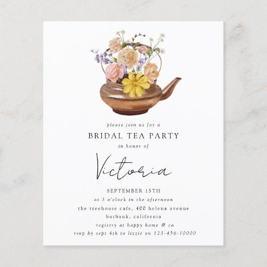 Brautparty Teezeremonie Tee Party Einladung (Vorderseite)