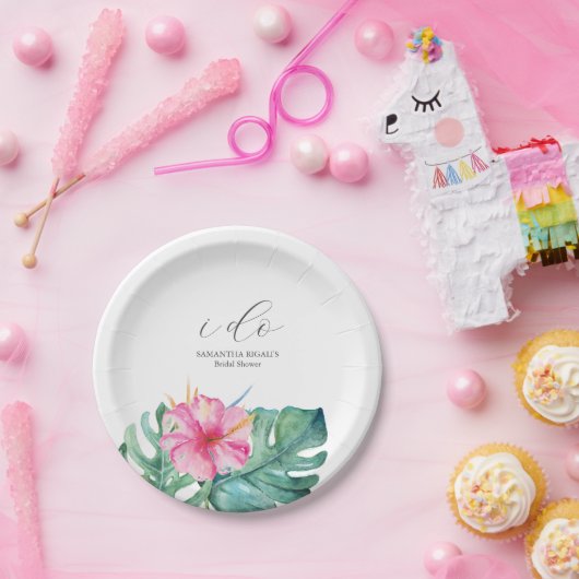 Brautparty-Teller beseitigen Rosa Blume Pappteller (Party)