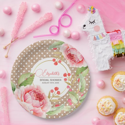 Brautparty-Teller für die Kraft-Papier-Aquarell Pappteller (Party)