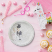 Brautparty-Teller-niedliche Paare und Spitze Pappteller (Party)