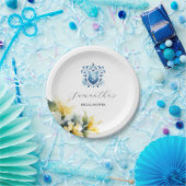 Brautparty-Teller zum Einlegen blau gelb Pappteller (Party)