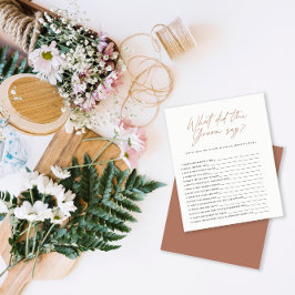 Brautparty terracotta, was der Bräutigam sagte