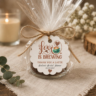 Brautparty Terrakotta-Kaffee 'Liebe ist am Brodeln Geschenkanhänger