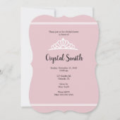 Brautparty Tiara Pink Lila Einladung (Vorderseite)