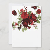 Brautparty - Tiefe Rote Rosen Einladung (Rückseite)