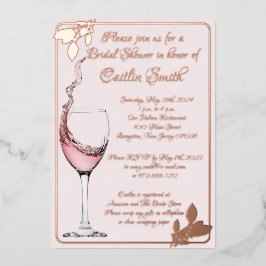 Brautparty Toast, Rosa rot, Rose Gold Folieneinladung