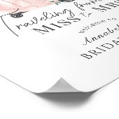 Brautparty "Travel Pink Suitcase" Willkommen Poster (Ecke)