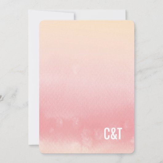 BRAUTPARTY trendy ombre Aquarell Einladung (Rückseite)