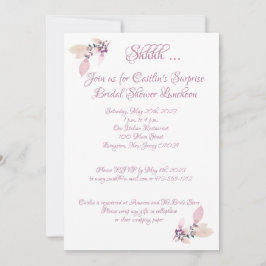 Brautparty, trockene Rose Wasserfarbe Einladung