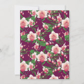 Brautparty | Tropenrosa Orchideen Einladung (Rückseite)