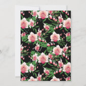 Brautparty | Tropenrosa Orchideen Einladung (Rückseite)