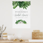 Brautparty "Tropical Greenerity" Willkommen Poster (Küche)