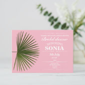 Brautparty Tropical Palm Frond Leaf Hochzeit Einladung (Stehend Vorderseite)