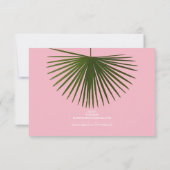 Brautparty Tropical Palm Frond Leaf Hochzeit Einladung (Rückseite)