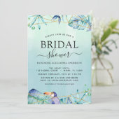 Brautparty Tropical Palm Wasserfarbe Einladung (Stehend Vorderseite)