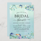 Brautparty Tropical Palm Wasserfarbe Einladung (Vorne/Hinten)