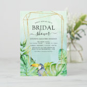 Brautparty Tropical Palm Wasserfarbe Geometrisch Einladung (Stehend Vorderseite)