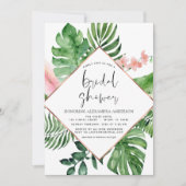 Brautparty Tropical Palm Watercolor Geometrie I Einladung (Vorderseite)