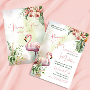 Brautparty Tropical Watercolor Flamingo Fling Einladung