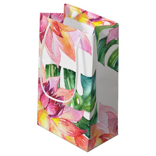 Brautparty | Tropische Wasserfarbe I TUN CREW Kleine Geschenktüte (Rückseite Schrägansicht)