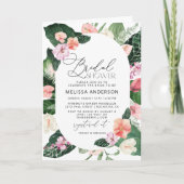 Brautparty tropischer Blumenrahmen Karte (Vorderseite)