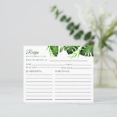 Brautparty Tropischer Dschungel Blätter Rezept Kar (Stehend Vorderseite)