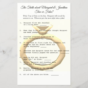 Brautparty True oder False Game Flyer