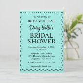 Brautparty Türkis Einladung (Stehend Vorderseite)