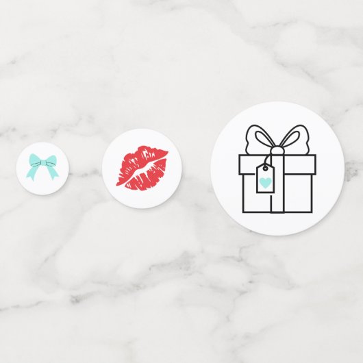 Brautparty Türkis Konfetti (Rückseiten)