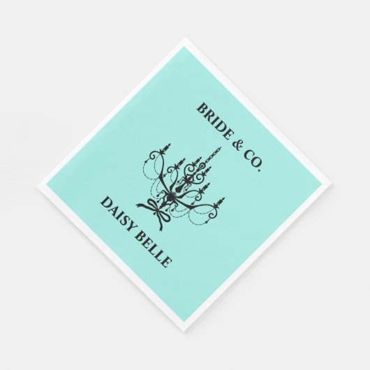 Brautparty Türkis Serviette (Ecke)