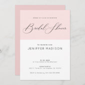 Brautparty-Typografie mit rosa und weißem Hintergr Einladung (Vorne/Hinten)