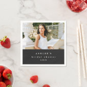 Brautparty Typografy Foto Black Serviette (Beispiel)