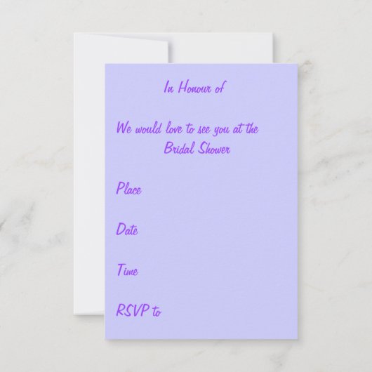 Brautparty UAWG-Karten Einladung (Rückseite)