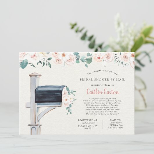 Brautparty über große Entfernungen per Post Einladung (Stehend Vorderseite)