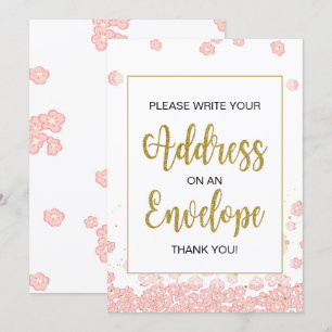 Brautparty Umschlag-Zeichen   Rosa und Gold Einladung