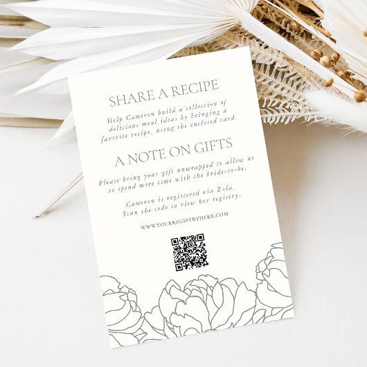 Brautparty-Umschließungskarte für Peony Garden Begleitkarte